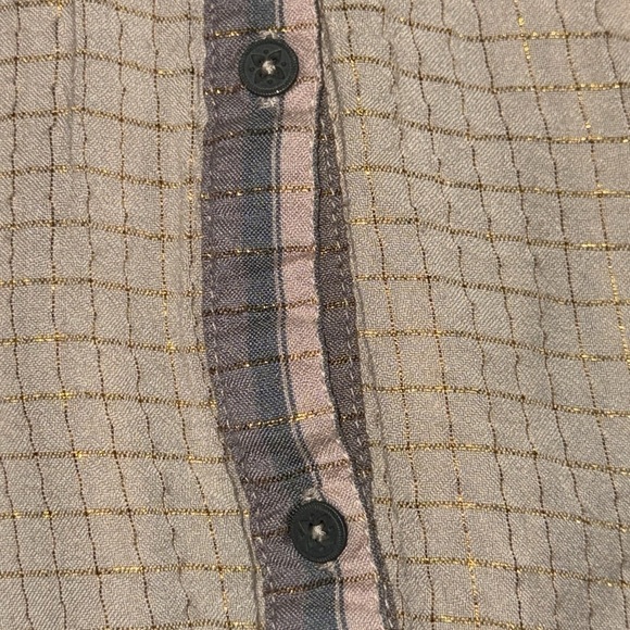 Free People Metallic Large Plaid Tunic Top - Picture 6 of 12